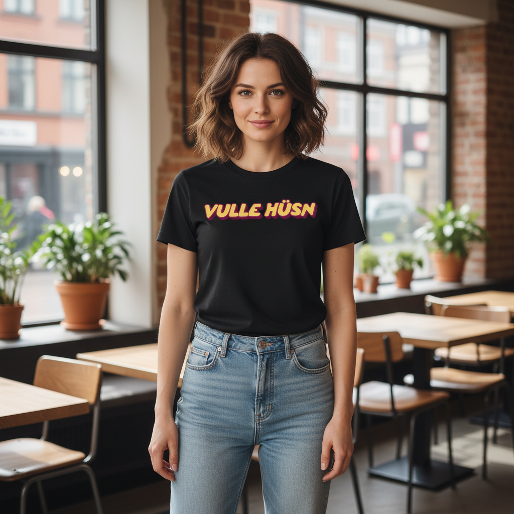 Vulle Hüsn - Schriftzug - Damen T-Shirt
