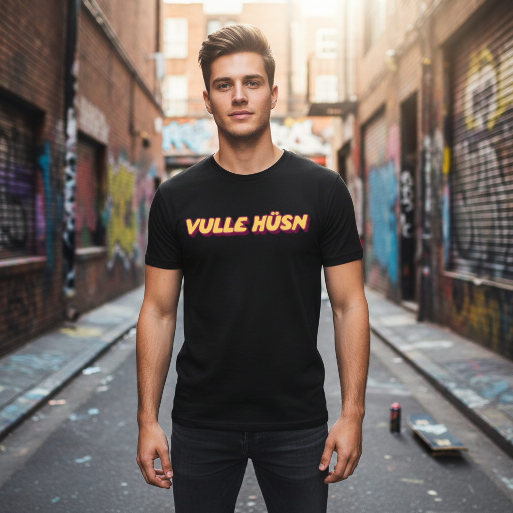 Vulle Hüsn - Schriftzug - Herren T-Shirt
