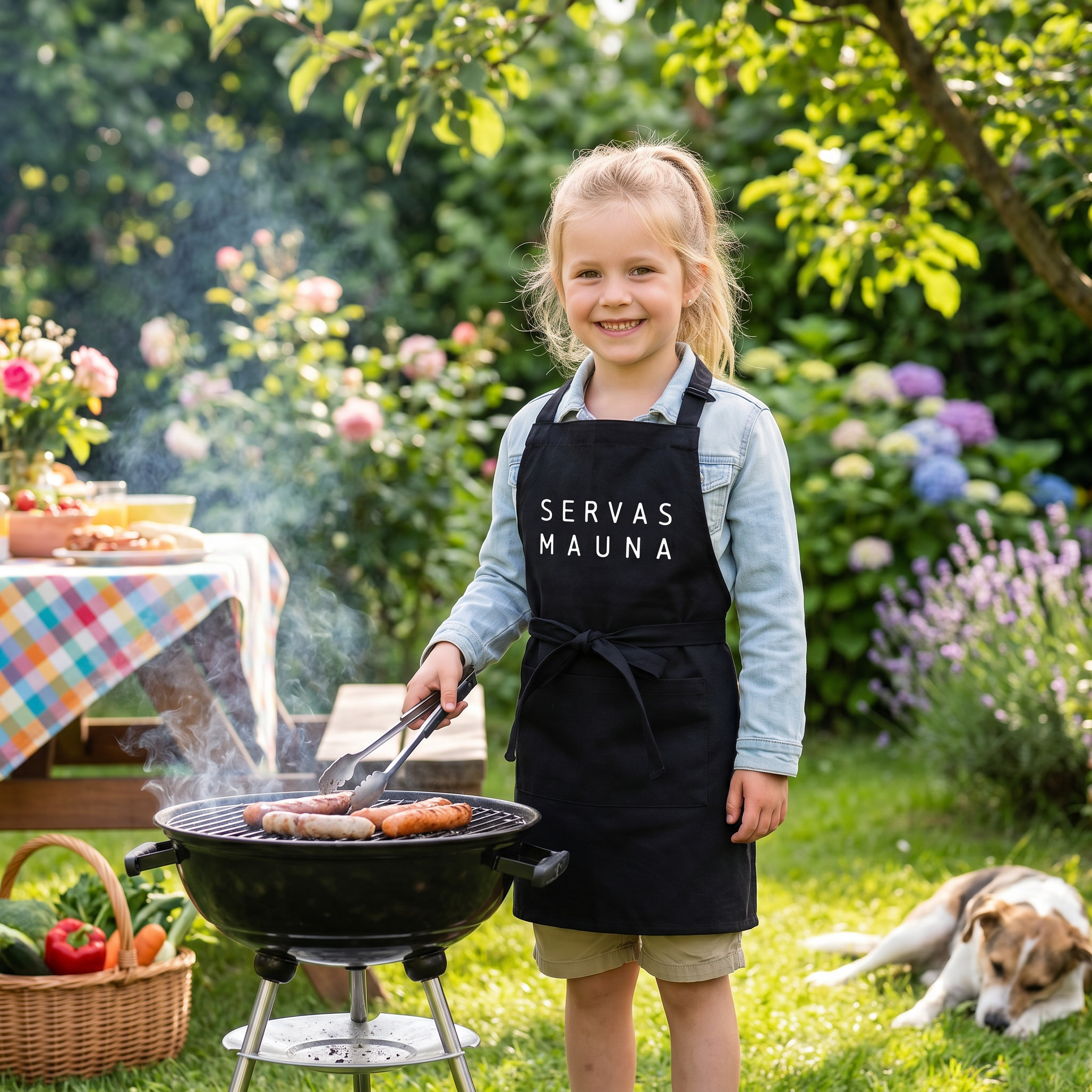 Servas Mauna - Dezent - Grillschürze für Erwachsene und Kinder