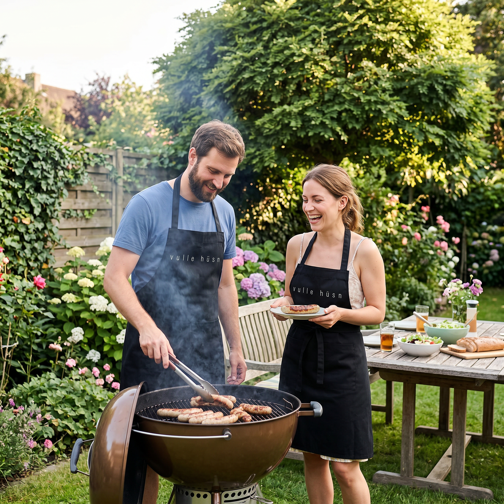 Vulle Hüsn - Dezent - Grillschürze für Erwachsene und Kinder